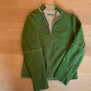 Velvet by Graham & Spencer green faux shearling jacket. Size Large